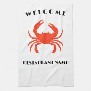 Moderne zeevruchten welkom red Crab custom persona Theedoek