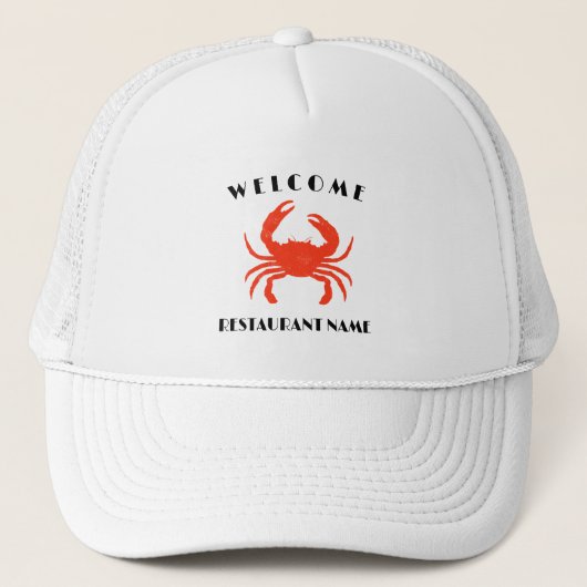 Moderne zeevruchten welkom red Crab custom persona Trucker Pet (Voorkant)