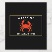 Moderne zeevruchten welkom red Crab custom persona Wijn Etiket (Enkel label)