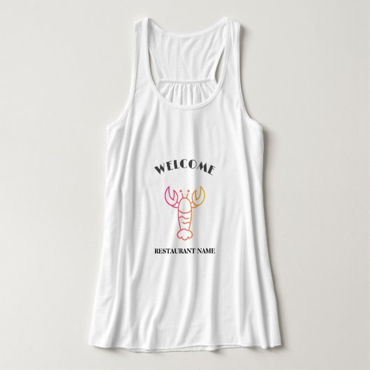 Moderne zeevruchten welkom rivierkreeft Naam Tanktop (Design voorkant)