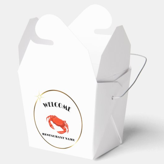 Moderne zeevruchten welkom rode krab aangepaste na bedankdoosjes (Geopend)