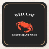 Moderne zeevruchten welkom rode krab aangepaste na kartonnen onderzetters (Voorkant)