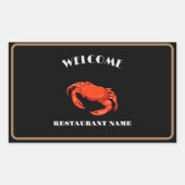 Moderne zeevruchten welkom rode krab aangepaste na rechthoekige sticker (Voorkant)