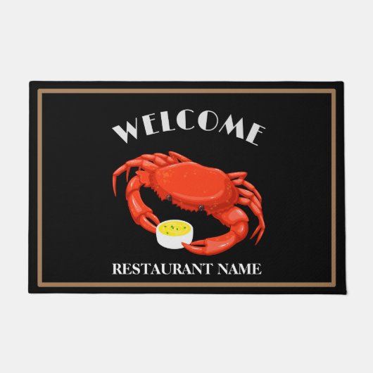 Moderne zeevruchten welkom rode krab soep aangepas deurmat (Voorkant)