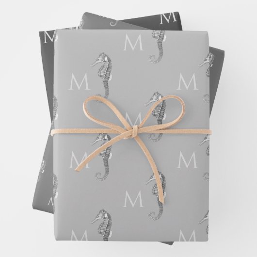 Moderne zeezeepaardkorst inpakpapier vel (In situ)