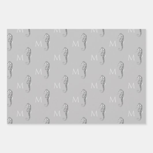 Moderne zeezeepaardkorst inpakpapier vel (Voorkant)