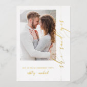 Moderne zei dat ze ja zei tegen Engagement Party G Folie Uitnodiging (Voorkant)