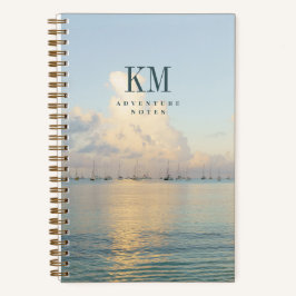 Moderne Zeilavontuur Monogram (voor mannen) Notitieboek