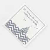 Moderne zeilboot grijs kleurenpalet servet (Hoek)