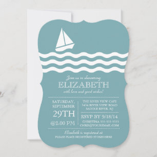 Moderne zeilboot nautische Baby shower uitnodiging