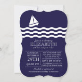 Moderne zeilboot nautische Baby shower uitnodiging (Voorkant)
