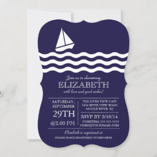 Moderne zeilboot nautische Baby shower uitnodiging