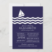 Moderne zeilboot nautische Baby shower uitnodiging (Voorkant)