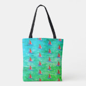 Moderne Zeilboot Tote Bag (Achterkant)