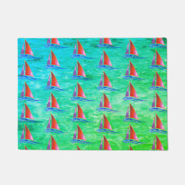 Moderne zeilboten deurmat