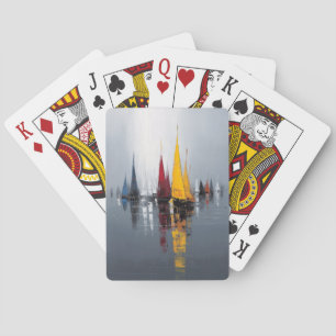 Moderne zeilboten pokerkaarten