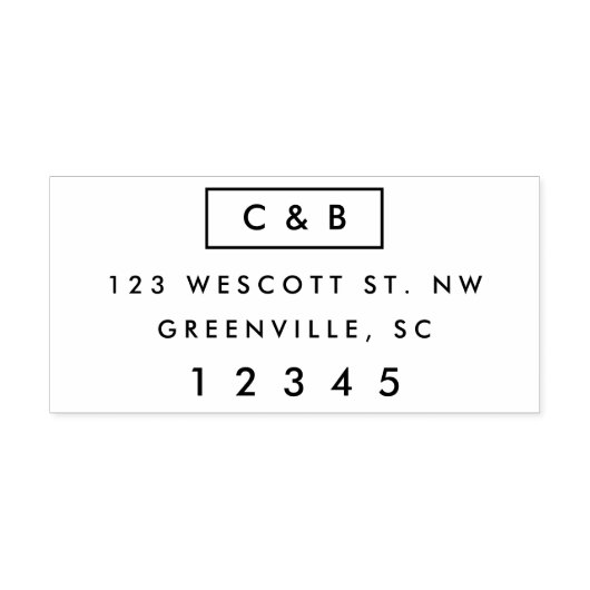 Moderne, zelf-inkerende retouradresstempel  zelfinktende stempel (Design)