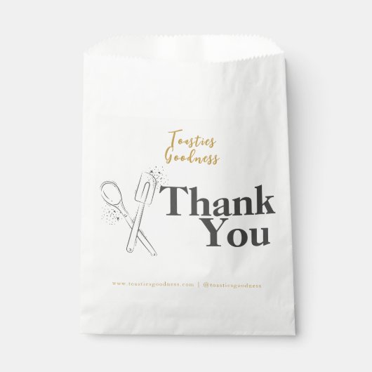 Moderne zelfgemaakte gebakken goederen dank u bedankzakje (Voorkant)