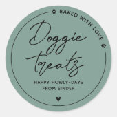 Moderne zelfgemaakte hondenlekkernijen ronde sticker (Voorkant)