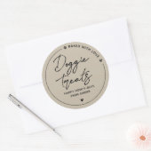 Moderne zelfgemaakte hondenlekkernijen ronde sticker (Envelop)