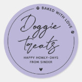 Moderne zelfgemaakte hondenlekkernijen ronde sticker (Voorkant)