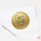 Moderne zelfgemaakte hondje trakteert Faux Gold Ronde Sticker (Envelop)