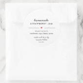 Moderne zelfgemaakte jam pot inmaken  ronde sticker (Tas)