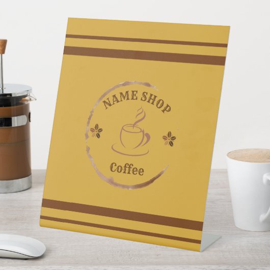 Moderne Zelfgemaakte koffie Thee aangepaste Bedrij Reclamebord Met Voetstuk (Insitu)