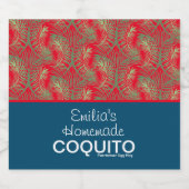 Moderne zelfgemaakte koquito recept zakelijke bran likeurfles etiket (Enkel label)