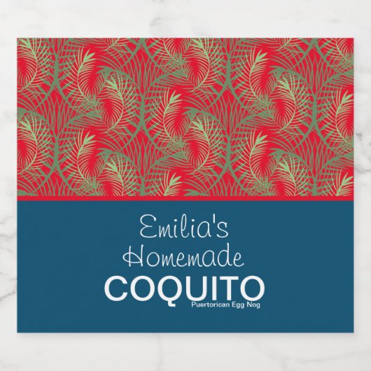 Moderne zelfgemaakte koquito recept zakelijke bran likeurfles etiket (Enkel label)