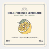 Moderne Zelfgemaakte Limonade Label Sticker (Voorkant)