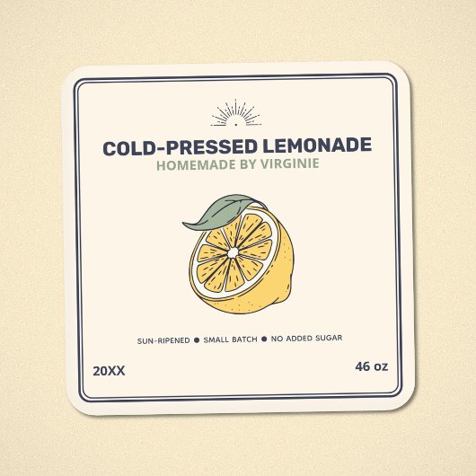 Moderne Zelfgemaakte Limonade Label Sticker