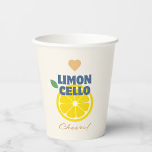 Moderne zelfgemaakte limoncello likeur papier cup papieren bekers