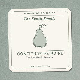 Moderne Zelfgemaakte Perenjam Label Sticker