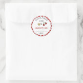 Moderne Zelfgemaakte Raspberry Jam Gingham Ronde Sticker (Tas)