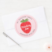 Moderne zelfgemaakte Strawberry Jam Canning Jar La Ronde Sticker (Envelop)