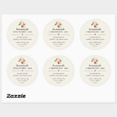 Moderne Zelfgemaakte Strawberry Jam Jar Sticker (Vel)
