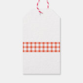 Moderne zelfgemaakte tomatensaus met geruit ontwer cadeaulabel (Achterkant)