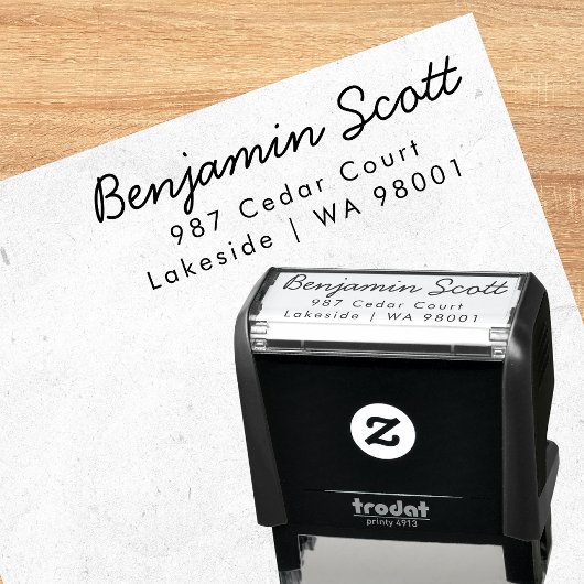 Moderne Zelfinkende Postadres Stempel
