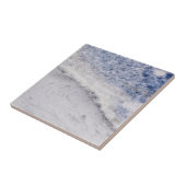 Moderne Zen Blauw Calciet Kwarts Kristal Print Tegeltje (Zijkant)