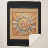 Moderne Zen Boho Vreedzame Oranje Zonnepijlen Bric Sherpa Deken (Voorkant)