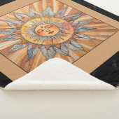 Moderne Zen Boho Vreedzame Oranje Zonnepijlen Bric Sherpa Deken (3/4)