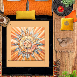 Moderne Zen Boho Vreedzame Oranje Zonnepijlen Bric Sherpa Deken