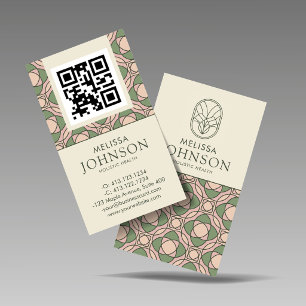 Moderne Zen Holistische Gezondheid QR Code Visitek Visitekaartje