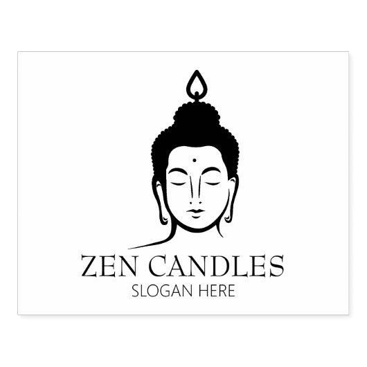 Moderne Zen kaars Small Business, Custom Large Rubberstempel (Afrduk)