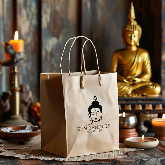 Moderne Zen kaars Small Business, Custom Large Rubberstempel