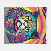 Moderne Zen Kat Fleece Deken (Voorkant (Horizontaal))