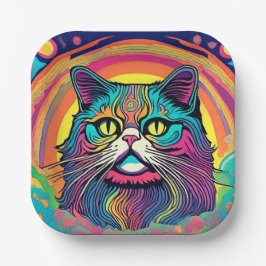 Moderne zen kat papieren bordje