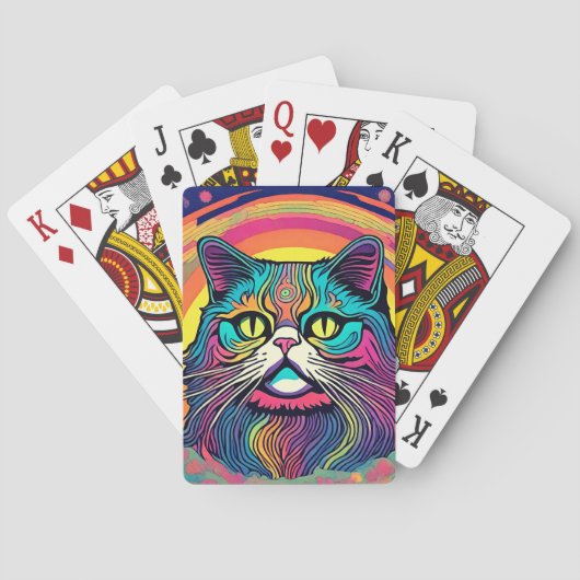 Moderne zen kat pokerkaarten (Achterkant)