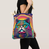 Moderne zen kat tote bag (Dichtbij)